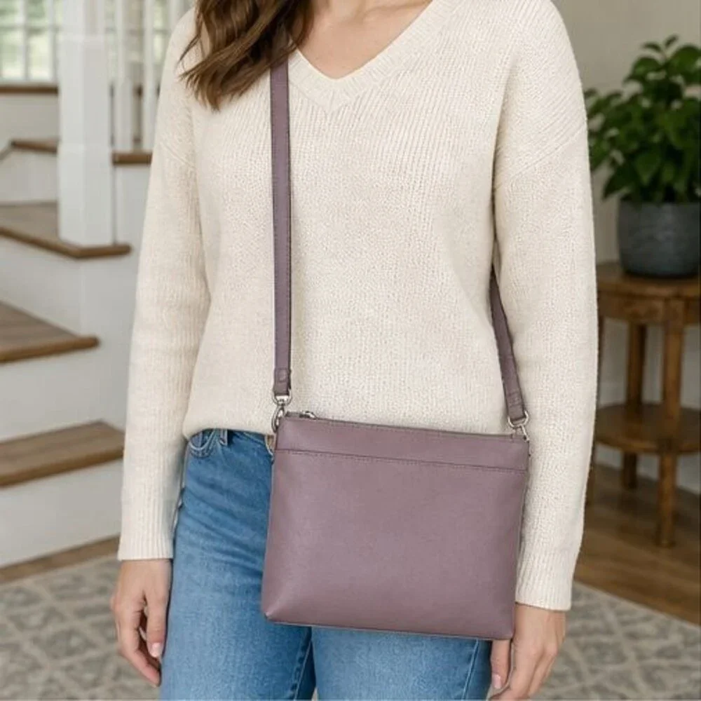 Charcoal Pebbled Crossbody Bag